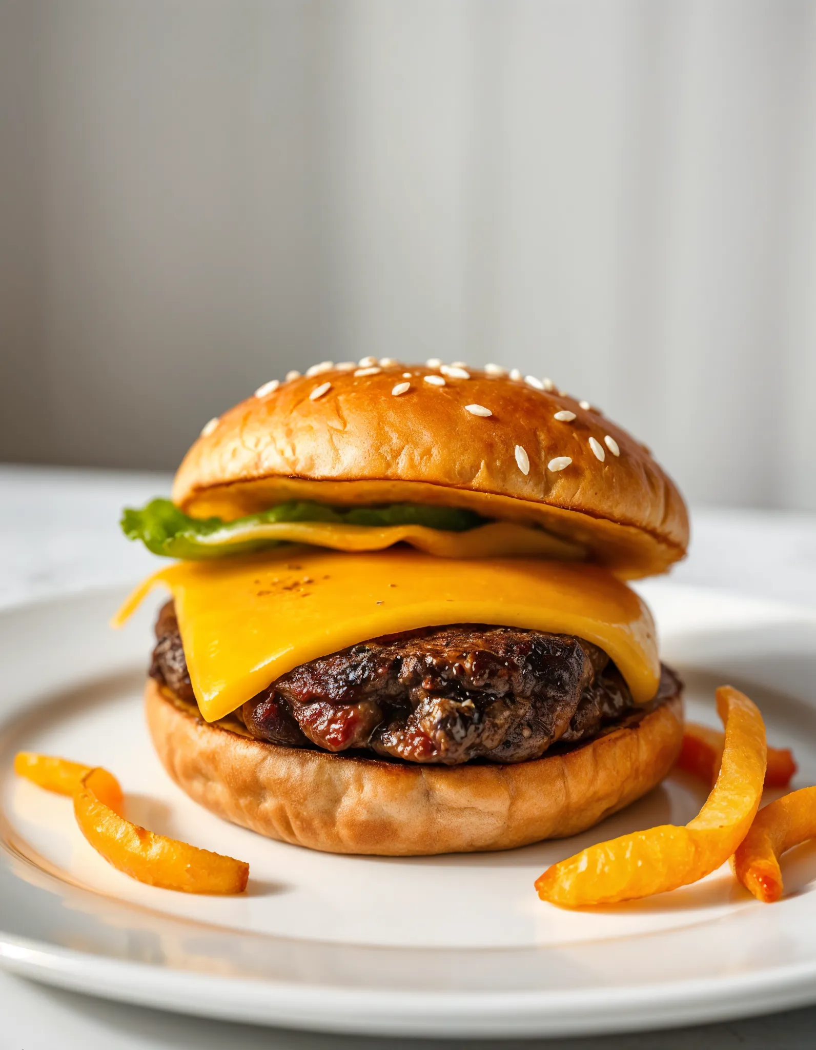 Cheese Burger classique avec steak haché et fromage fondu – Livraison à Sonchamp